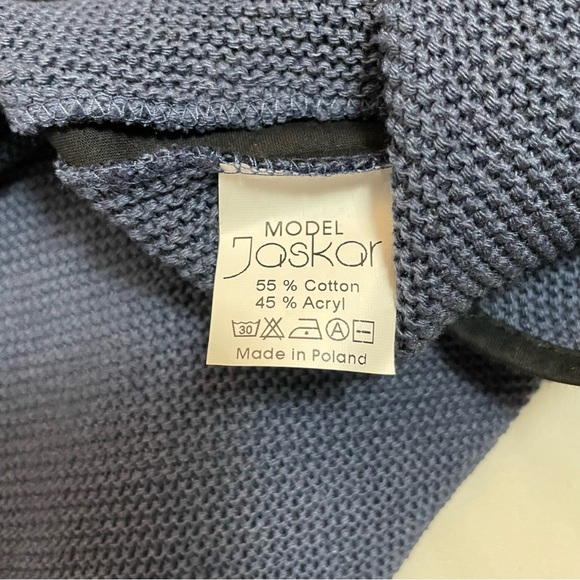 New Jaskar Sweater Blue Black Cotton Blend European Sweater Size L - Picture 8 of 14